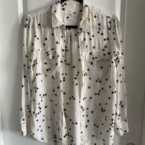 Equipment silk starry star button up size XS